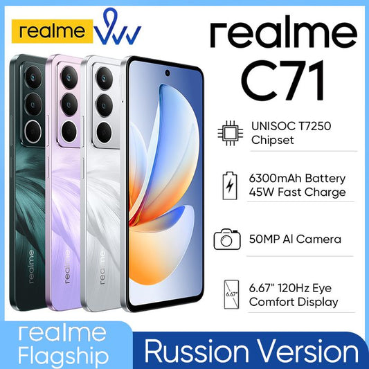 Première mondiale] Smartphone realme C71 Batterie 6300mAh Charge 45W Écran 6,67" 120Hz Caméra AI 50MP Chipset UNISOC T7250 NFC
